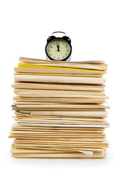 File Stack and clock — Stock Photo, Image