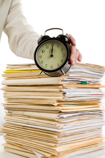 File Stack and clock — Stock Photo, Image