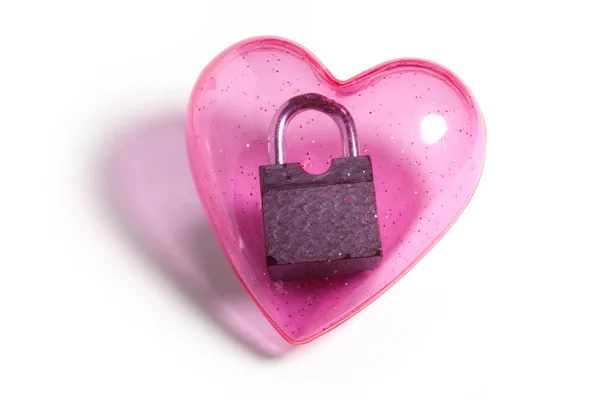 Rosa hjärta och lock — Stockfoto