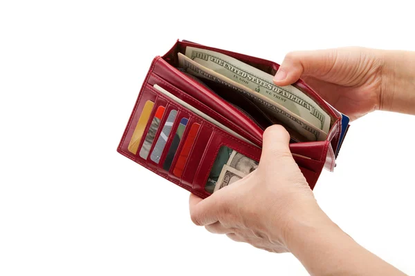 Röd plånbok — Stockfoto