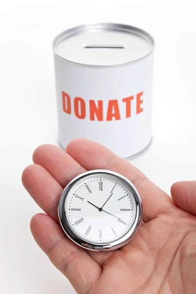 募金箱と時計 — ストック写真