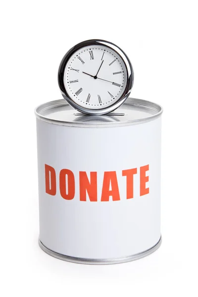 Donation Box and clock — Stock Photo, Image