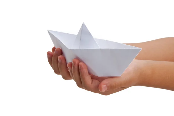 Бумажная лодка — стоковое фото