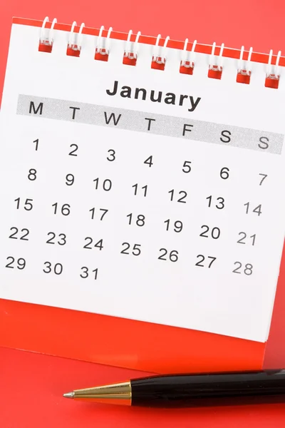 1 月的日历 — 图库照片