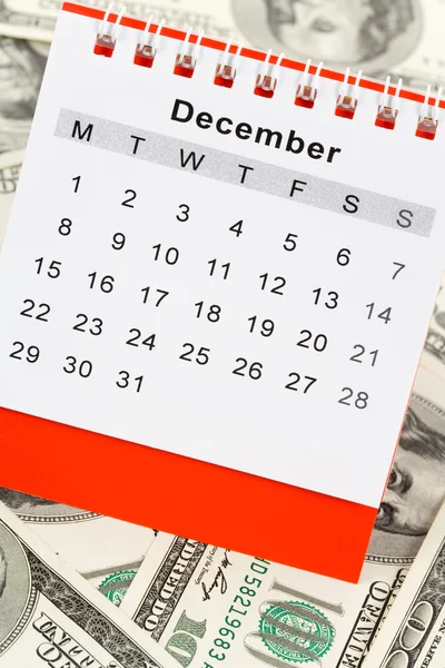 Calendario e dollaro — Foto Stock