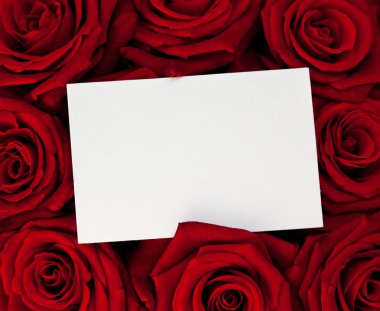 Rose bouquet with a note. clipart