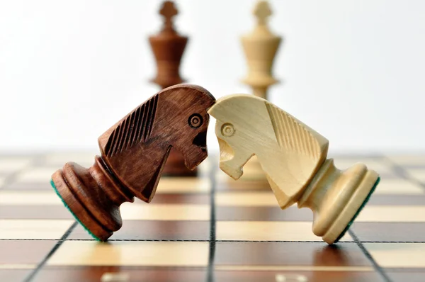 Batalha de jumpers de xadrez — Fotografia de Stock