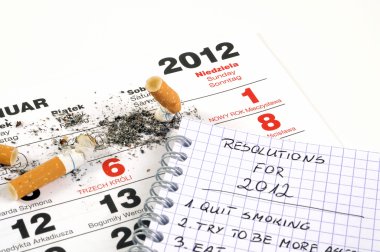 New Year's resolutions - quit smoking clipart