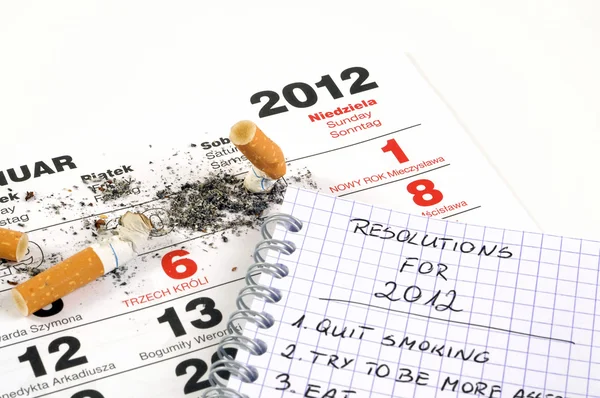 New Year's resolutions - quit smoking — Stock Photo, Image