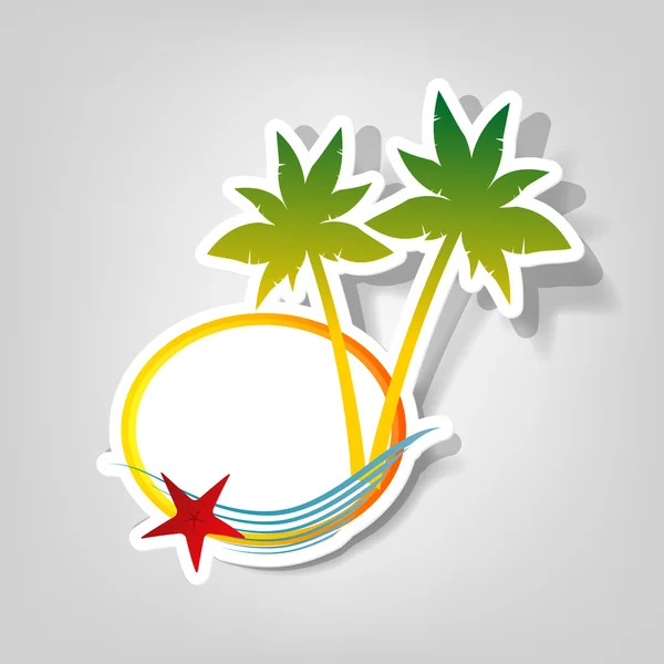 Logo vettoriale su tema spiaggia — Vettoriale Stock