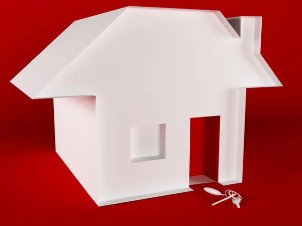 Papier huis met een kea — Stockfoto