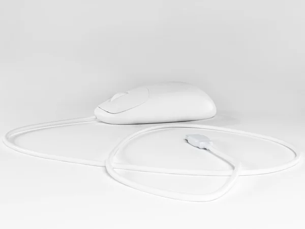 Mouse del computer su sfondo bianco — Foto Stock