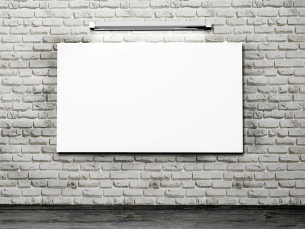 Blank advertising billboard on a brick wall — Stock Photo, Image
