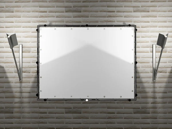 ランプと空白の広告看板 — ストック写真