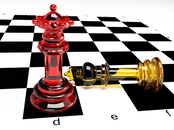 Komposition mit Schachfiguren — Stockfoto