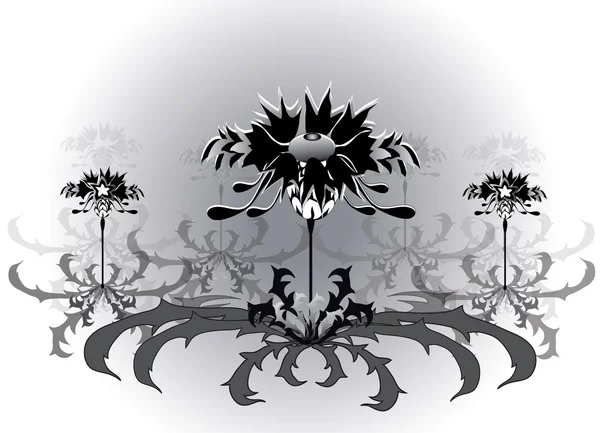 Fleur noire — Image vectorielle