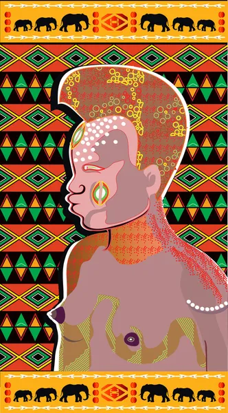 Νέων αφρικανική ομορφιά — Διανυσματικό Αρχείο
