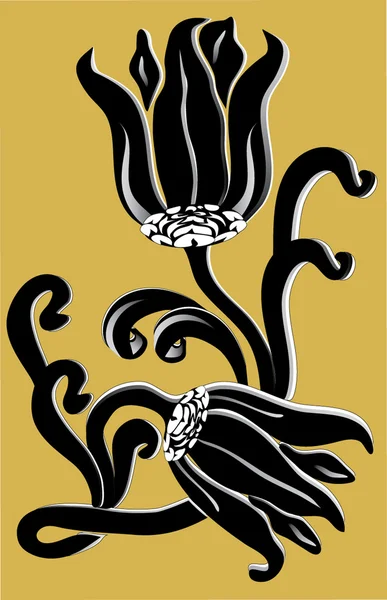 Black lily — Stock Vector