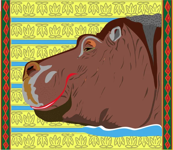 Hipopótamo feliz — Vector de stock