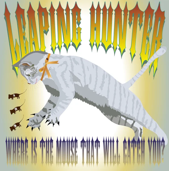 Springende Katze — Stockvektor