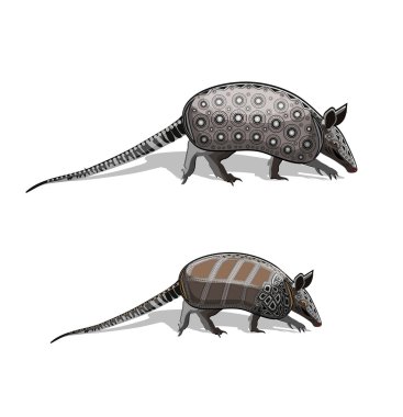 Two armadillo clipart