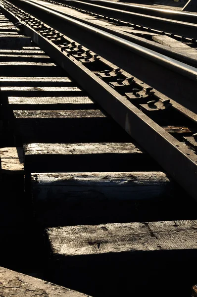 Rails on bridge — Stock Photo, Image