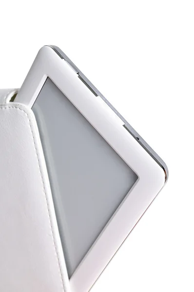 Ebook und case isoliert auf weiß Stockbild