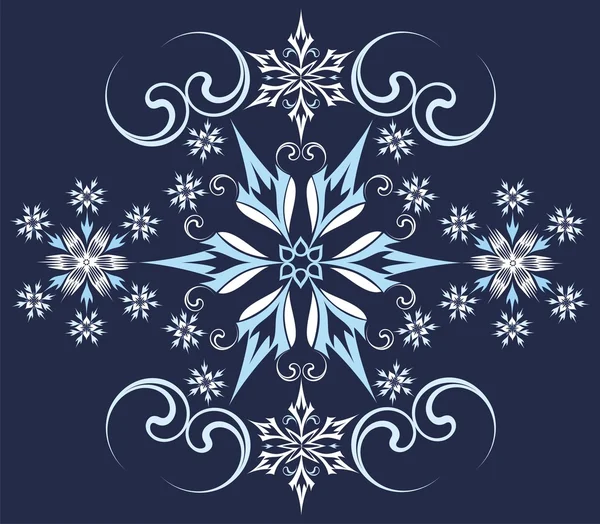 Vektor dekorative Illustration mit bunten Schneeflocken — Stockvektor