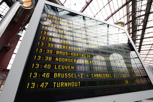 stock image Train station departure display