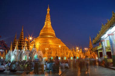 Shwedagon Paya temple in Yangoon clipart