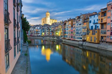 Twilight over Girona clipart