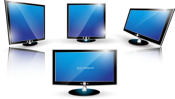 TV monitor vettoriale impostato — Vettoriale Stock