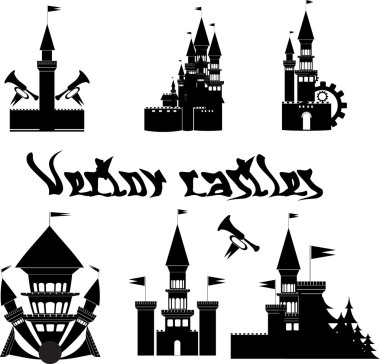 Castle silhouette vector clipart