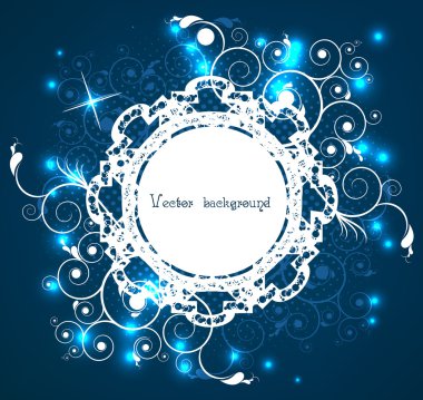 Artistically abstract circle on a dark blue background clipart