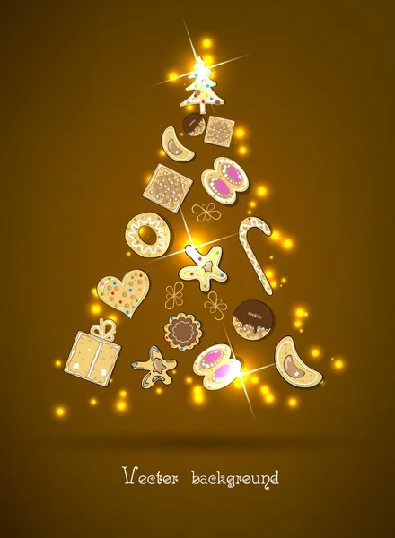 Cookies arbre vecteur — Image vectorielle