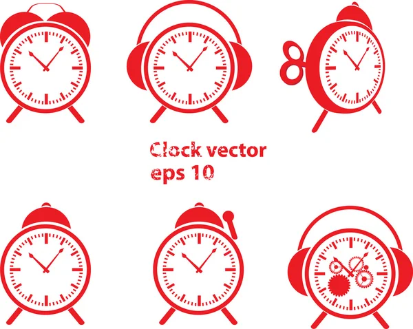 Vetor de relógio vermelho — Vetor de Stock