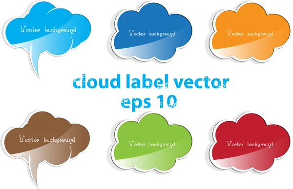 Wolk instellen label vector — Stockvector