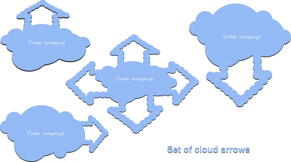 Ensemble de flèches de nuages — Image vectorielle