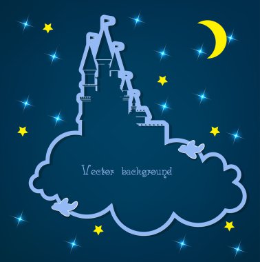 Cloud castle night clipart