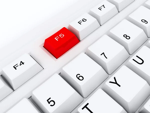 Клавиатура с красной кнопкой — стоковое фото
