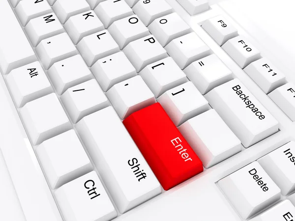 Классическая клавиатура с красной кнопкой ввода — стоковое фото