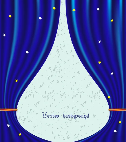 Rideau de théâtre bleu vecteur avec des étoiles — Image vectorielle