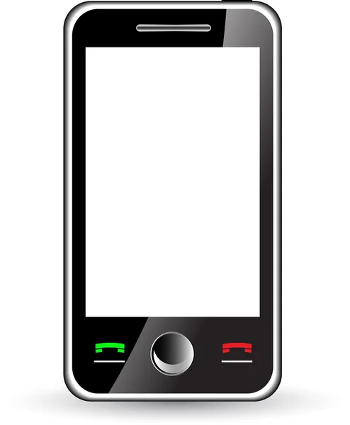 Mobile phone with white screen isolated on white background — Stock Vector
