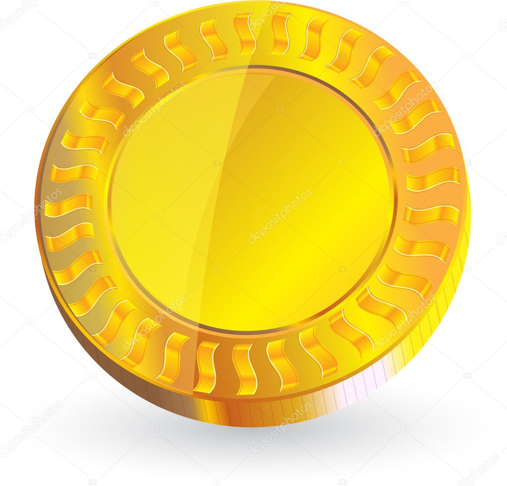 Gold coin isolated on white background vector format
