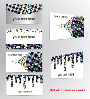 Set of business cards clipart