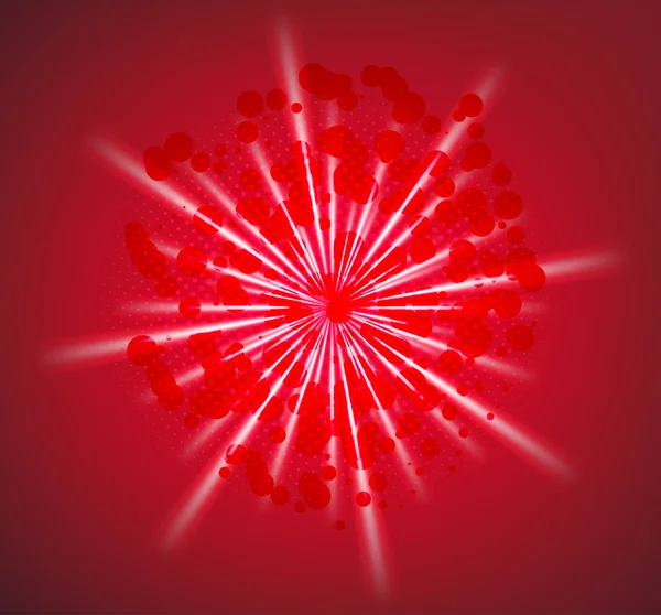 Fond rouge abstrait avec des rayons. vecteur — Image vectorielle