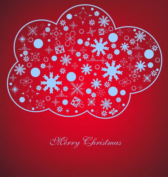 Christmas red background with light snow in cloud — Stock Vector