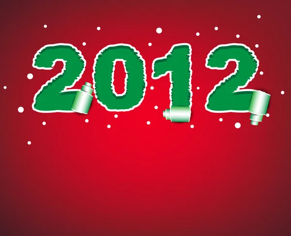 2012 frohes neues Jahr zerrissenen Papper-Vektor — Stockvektor
