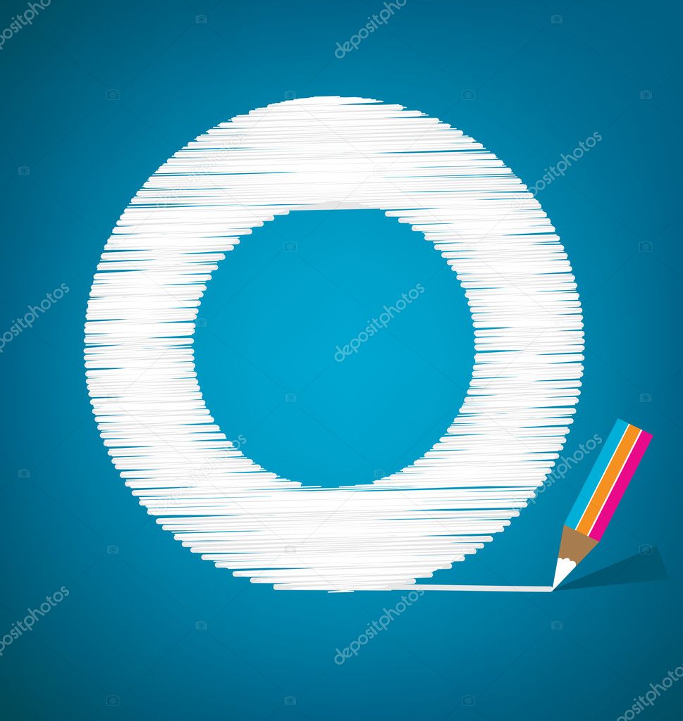 Circle drawn with pencil white and grey color vector