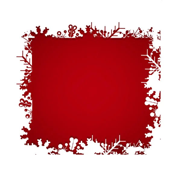 Natale sfondo rosso profondo con neve — Vettoriale Stock